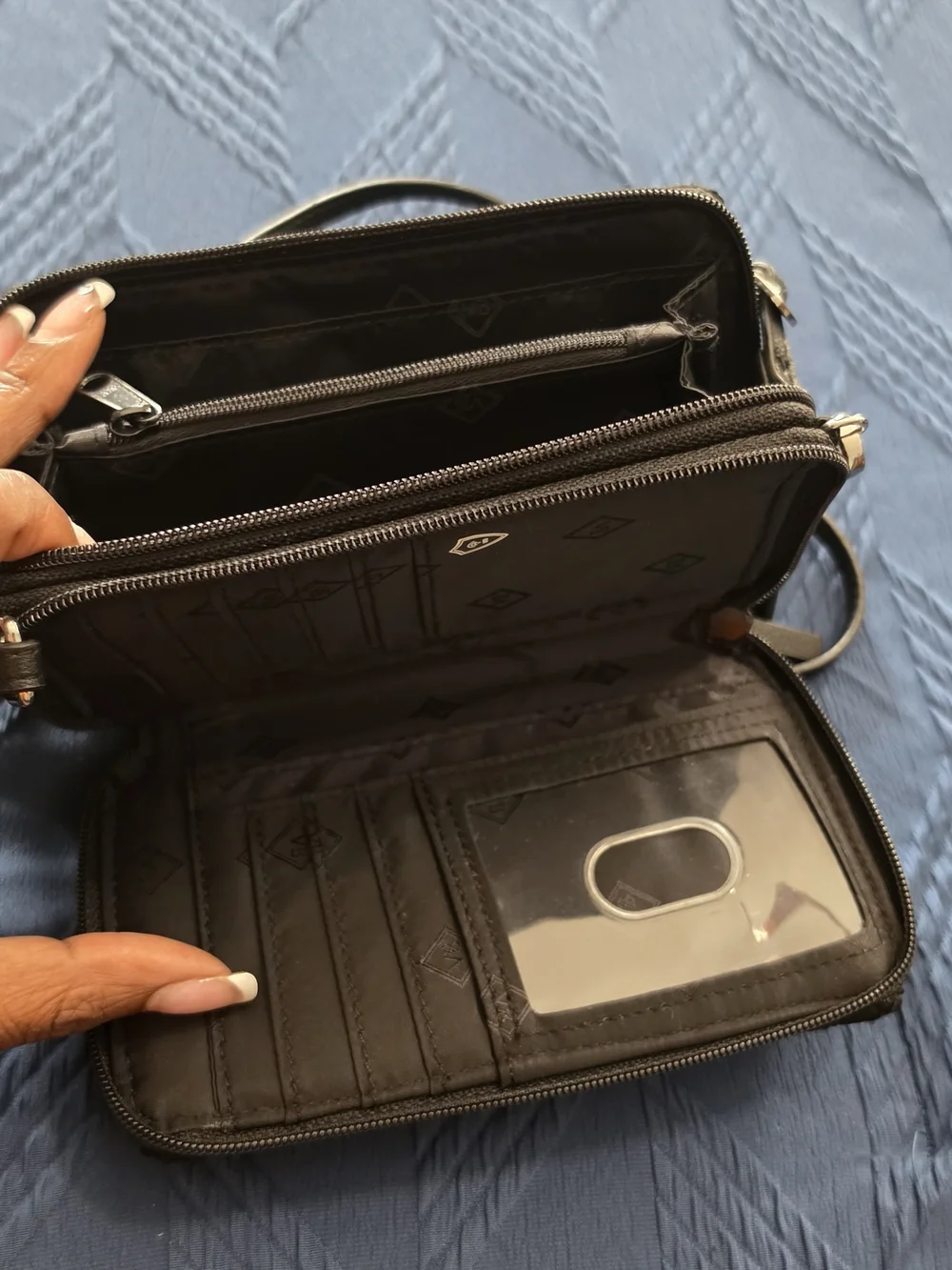 Vera Bradley Black Quilted Crossbody Wallet